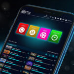 Interface de aplicativo IPTV Stream Player em funcionamento