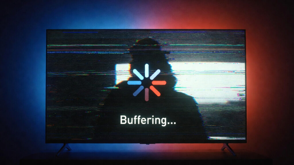 Aplicativo IPTV travando com símbolo de carregamento